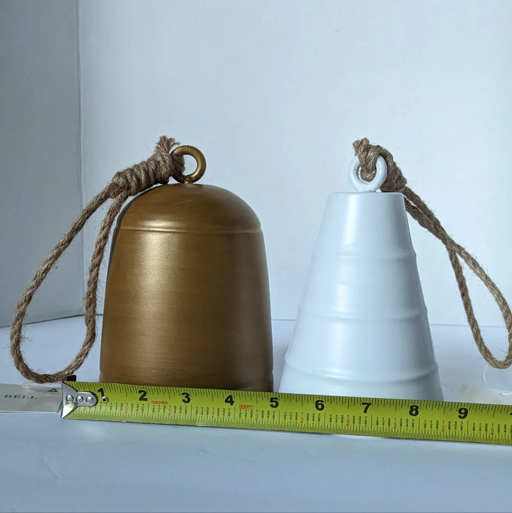 Target Bullseye Playground Summer Nautical White & Bronze 2pc Farmhouse Bells - Picture 11 of 11